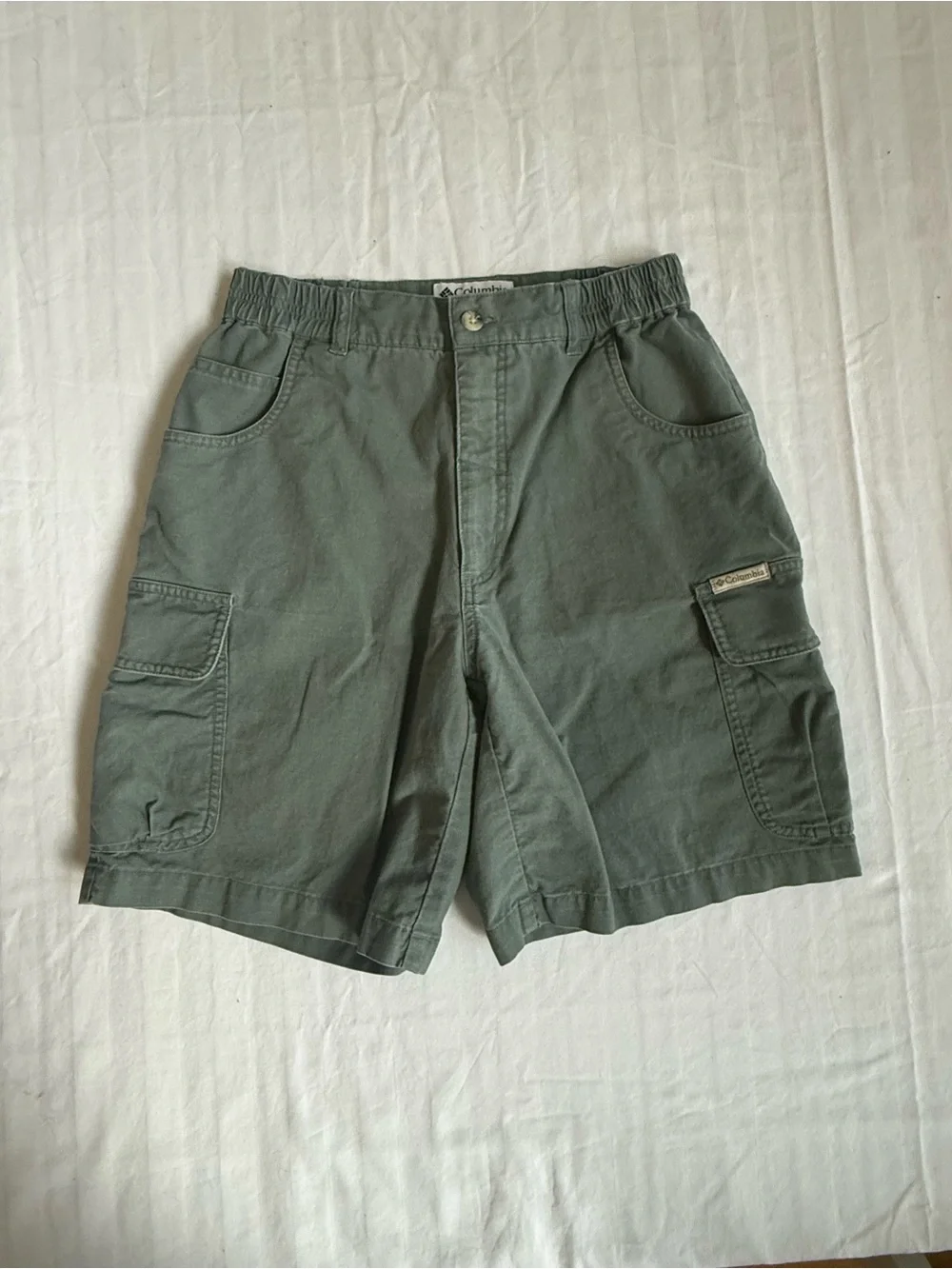 Vintage Columbia Gorpcore Cotton Cargo Shorts Women's Size 6 Sage Green Granola - Picture 7 of 7